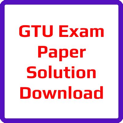 Download Gtu Exam Paper Solution Download 