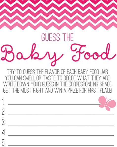 Full Download Guess The Baby Food Baby Shower Game Printables Cook 