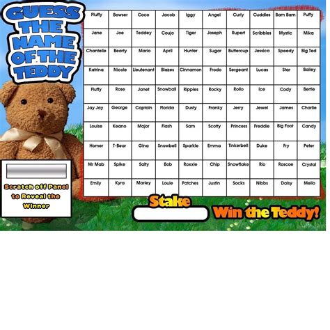 Read Online Guess The Name Of The Teddy Template Christianduke 
