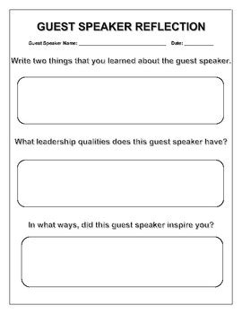 Guest Speaker Worksheet   Lesson 3 5 Guest Speakers And Field Trip - Guest Speaker Worksheet