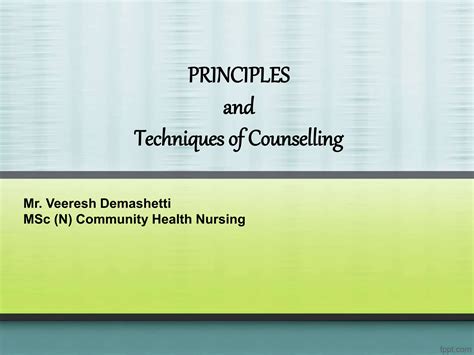 guidance and counselling principles and techniques