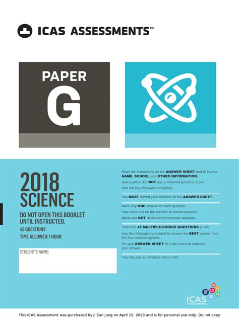 Guide For Icas Science Preparation