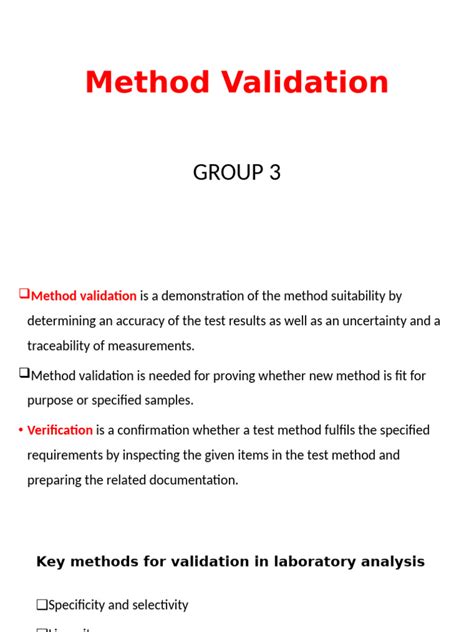 Guide To Method Validation For Quantitative Analysis In