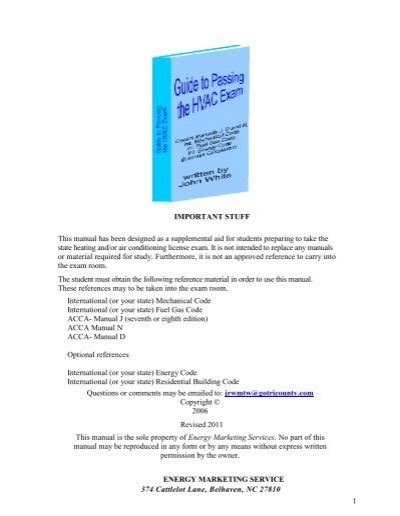 Guide To Pasing The Hvac Exam Rev 5a John White