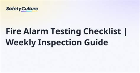 Guide To The Weekly Testing Of Fire Alarm Systems Ucl