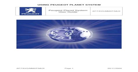 Read Online Guide Peugeot Planet Systeme 