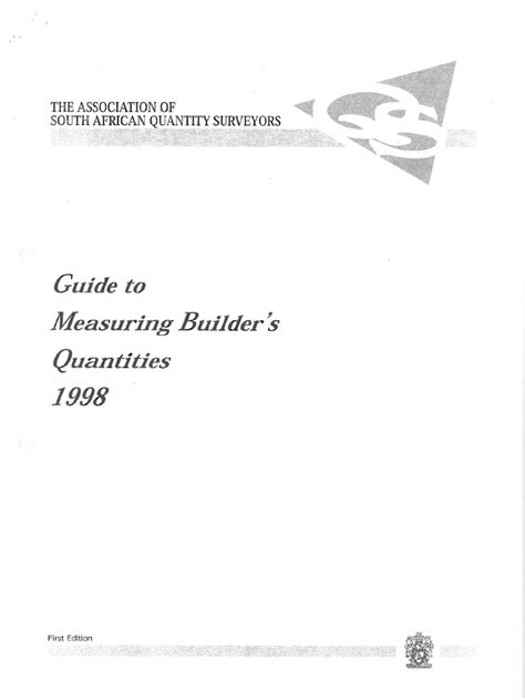 Read Guide To Measuring Builders Quantities 1998 