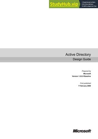 Read Guide To Microsoft Active Directory Design Lenovo Software 