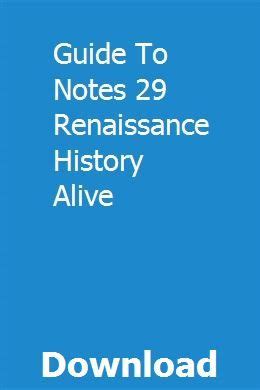 Download Guide To Notes 29 Renaissance History Alive 