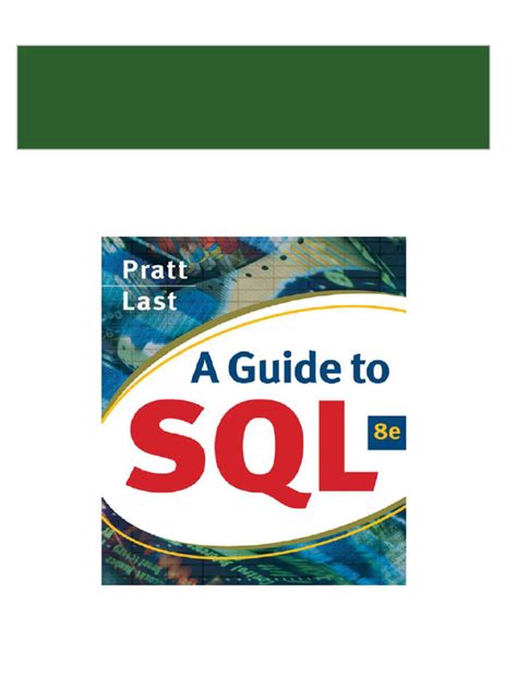 Read Online Guide To Sql Pratt 8Th Edition 
