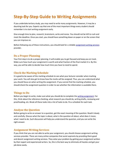 Read Guide To Writing Assignments 