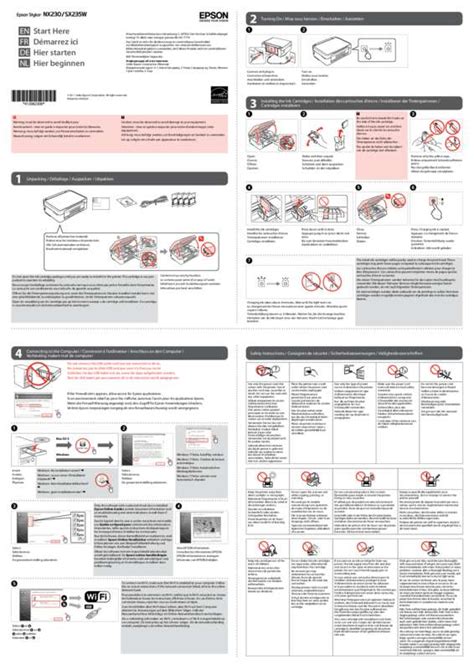 Read Guide Utilisation Epson Sx235W 