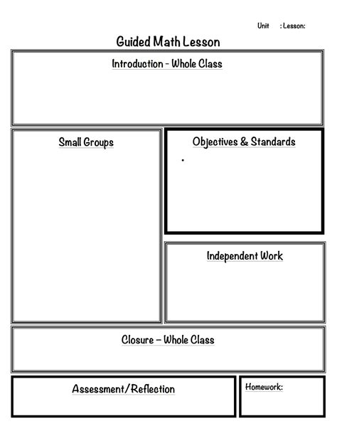 Guided Math Notes Template