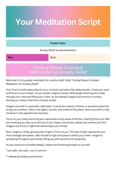 Guided Meditation Scripts Pdf