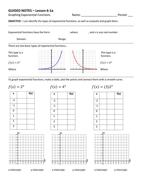Guided Notes 6 1 Exponential Functions Pivot Utsa