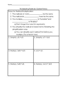 Guided Notes On Multiplying And Dividing Polynomials