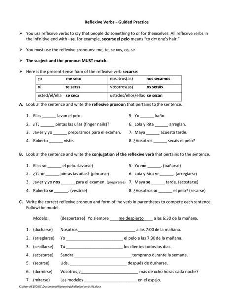 Guided Practice Verbs And Expressions Answer Key