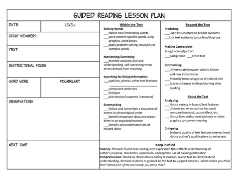 Guided Reading Lesson Plan Samples And Templates Ks1 Lesson Plan Template Ks1 - Lesson Plan Template Ks1