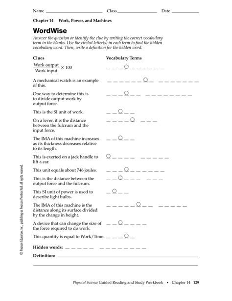 Read Guided And Study Workbook Vocabulary Terms Wordwise 