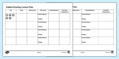 Download Guided Lesson Plan Template 
