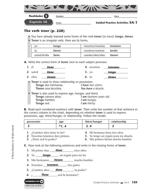 Full Download Guided Practice Activity Spanish 3A 