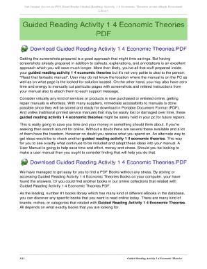 Read Online Guided Reading Activity 1 4 Economic Theories Answer Key 