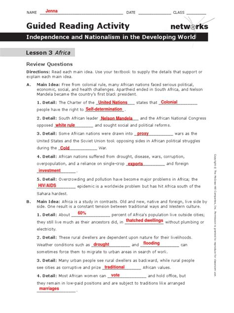 Full Download Guided Reading Activity 7 3 African Society Culture Answers 