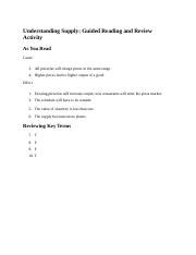 Read Online Guided Reading And Review Understanding Supply 