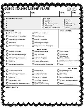 Read Online Guided Reading Lesson Plan Form 