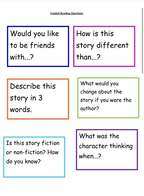 Full Download Guided Reading Question Cards 