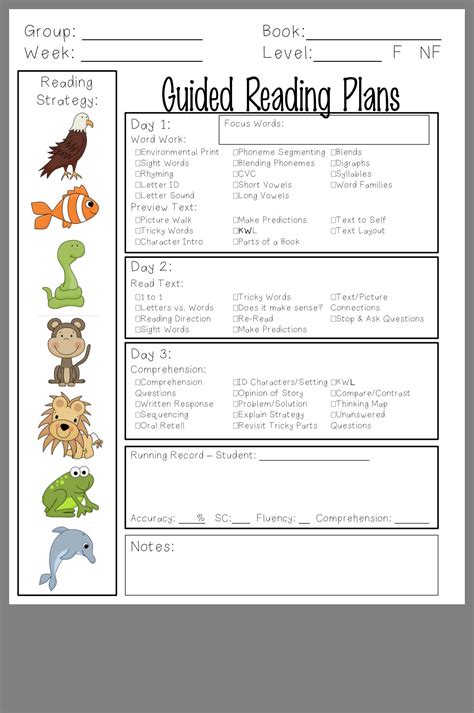 Download Guided Reading Template 