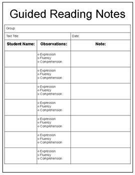 Read Online Guided Reading Template 2Nd Grade 