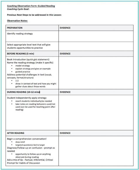 Read Guided Reading Template Fountas And Pinnell 