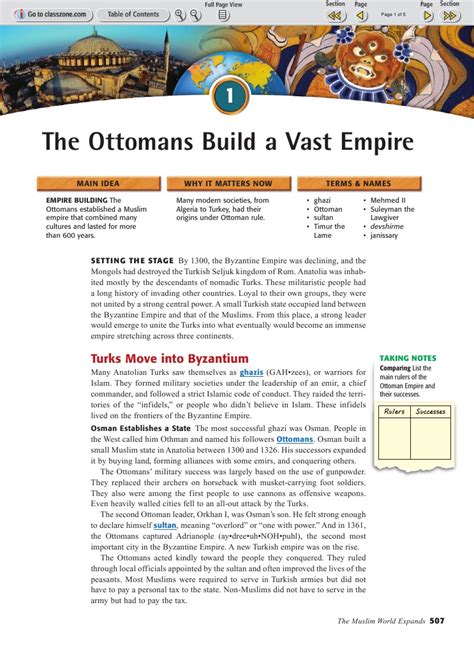 Full Download Guided Reading The Ottomans Build A Vast Empire 