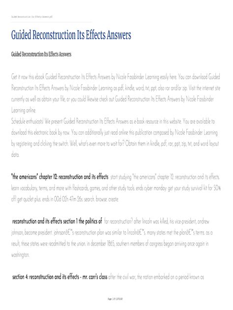 Download Guided Reconstruction Its Effects Answers 