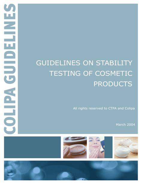 Read Guidelines On Stability Testing Of Cosmetic Products 