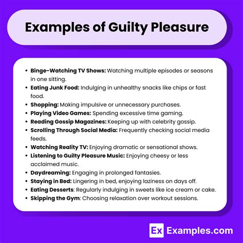 Guilty Pleasure Examples