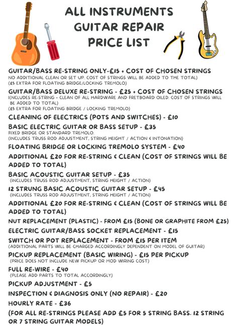 Read Guitar Repair Price Guide 