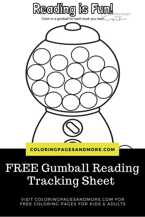 Gumball Reading Tracking Sheet Coloring Pages And More Gumball Machine Coloring Page - Gumball Machine Coloring Page