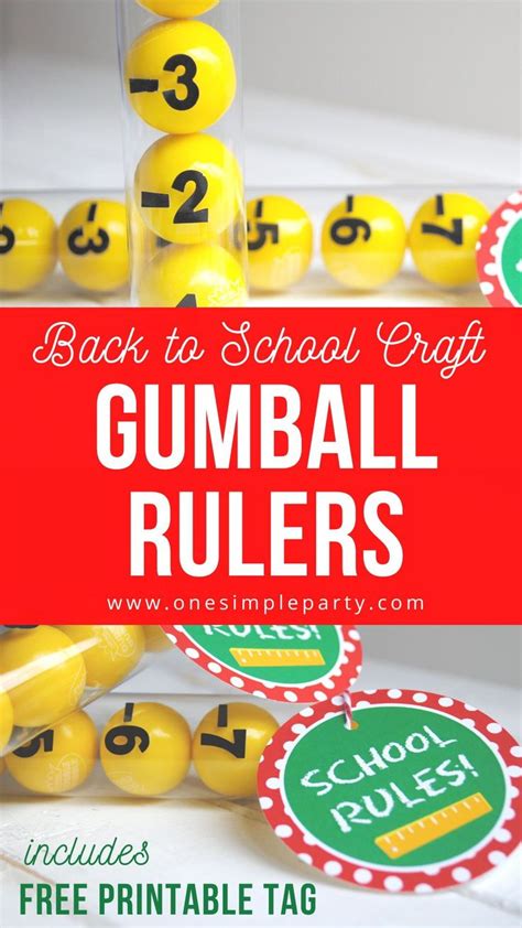 Gumball Rulers Back To School Craft Gumball Kindergarten - Gumball Kindergarten
