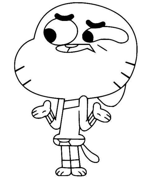 Gumball Spread His Hands Coloring Pages The Amazing Gumball Machine Coloring Page - Gumball Machine Coloring Page
