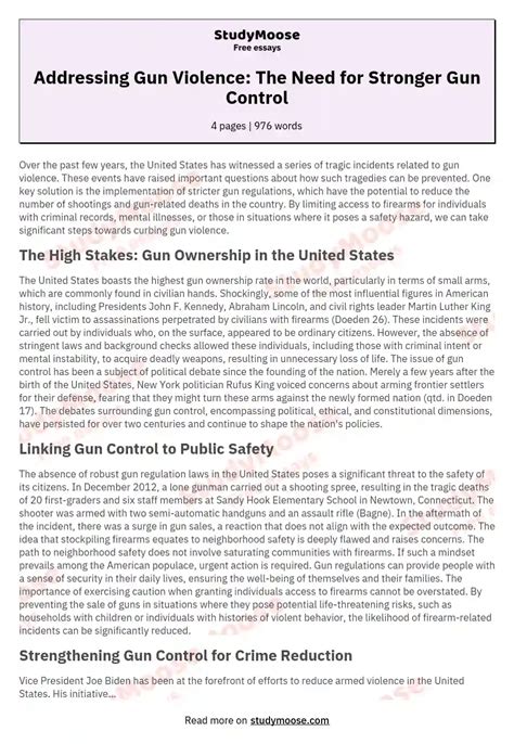 Read Gun Control Intro Research Paper 