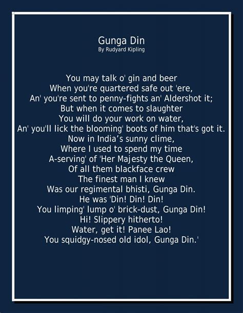 Gunga Din Poem