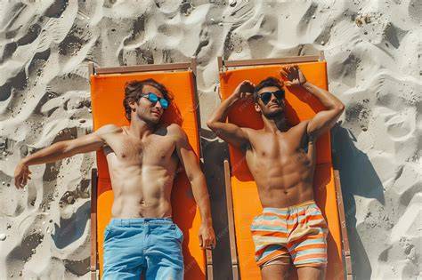 guys sunbathing nude