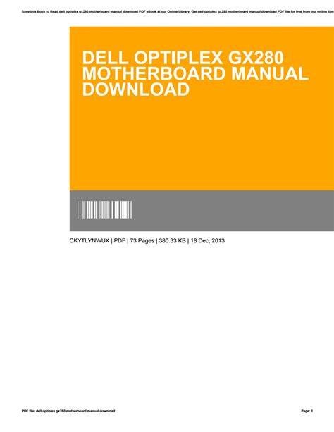 Read Gx280 Motherboard User Guide 