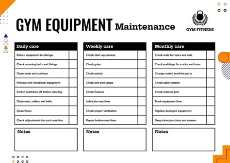 Read Gym Maintenance Checklist Template Excel 