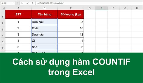 hàm countif trong excel | Hm COUNTIF H tr ca Microsoft