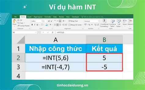 hàm int trong excel | INT Hm INT H tr ca Microsoft