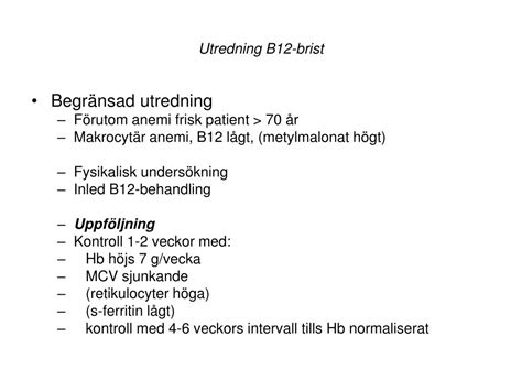 högt hb lågt b12