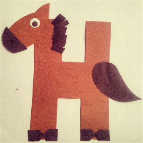 H Is For Horse Craft With Printable Letter Letter H Printable Template - Letter H Printable Template